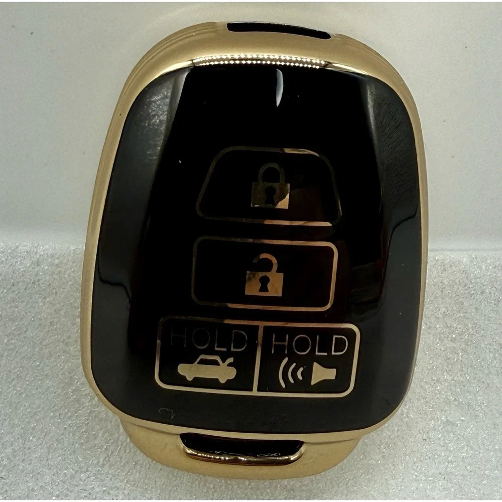 Black Key Fob Skin 4 Button for Toyota Sequoia Camry Corolla Hghlander Rav4 Note